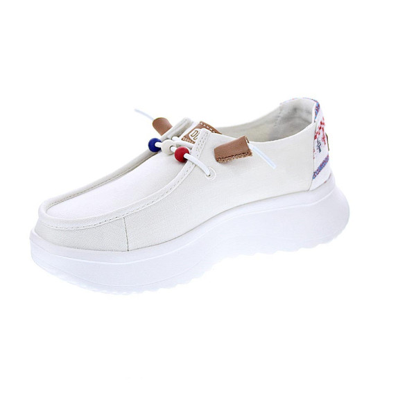Mocasines Hey Dude zapatos Mujer modelo Wendy Peak Blanco Cordón