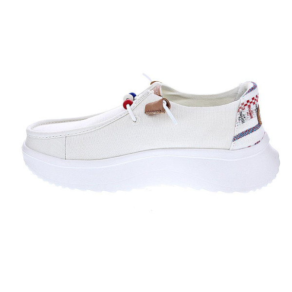 Mocasines Hey Dude zapatos Mujer modelo Wendy Peak Blanco Cordón