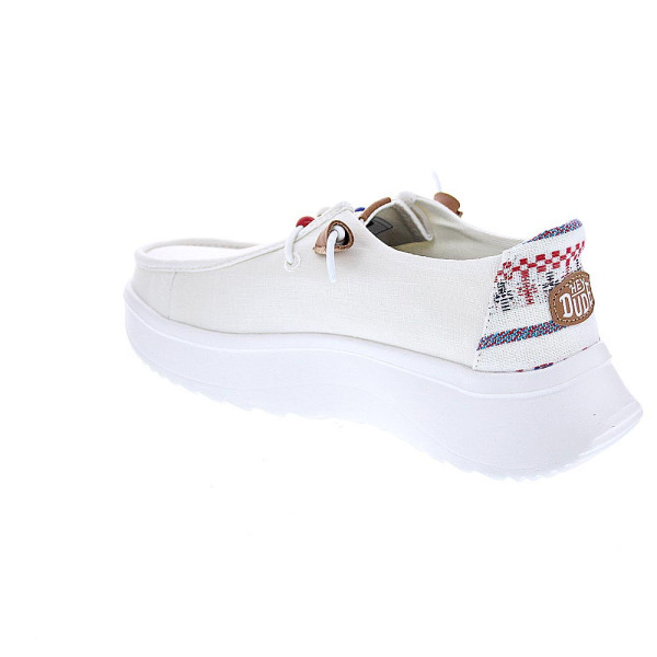 Mocasines Hey Dude zapatos Mujer modelo Wendy Peak Blanco Cordón