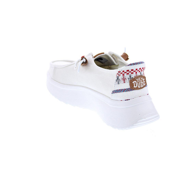 Mocasines Hey Dude zapatos Mujer modelo Wendy Peak Blanco Cordón