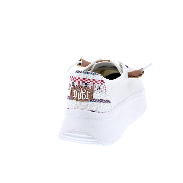 Mocasines Hey Dude zapatos Mujer modelo Wendy Peak Blanco Cordón