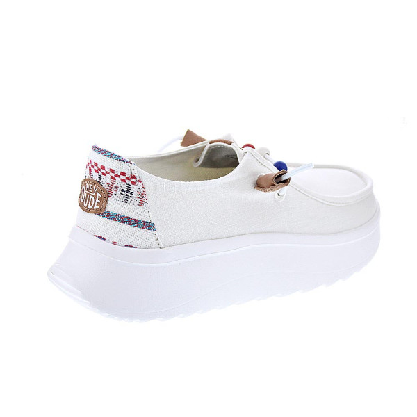 Mocasines Hey Dude zapatos Mujer modelo Wendy Peak Blanco Cordón