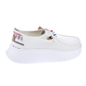 Mocasines Hey Dude zapatos Mujer modelo Wendy Peak Blanco Cordón