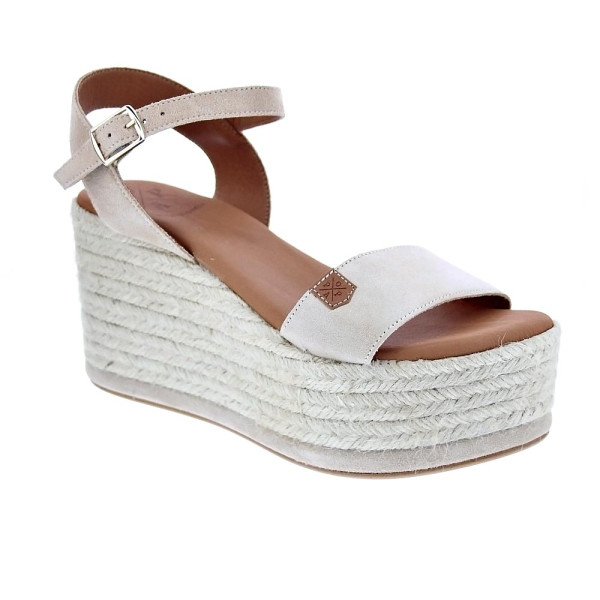 Sandalias Popa zapatos Mujer modelo Tofari Serraje Beige Hebilla