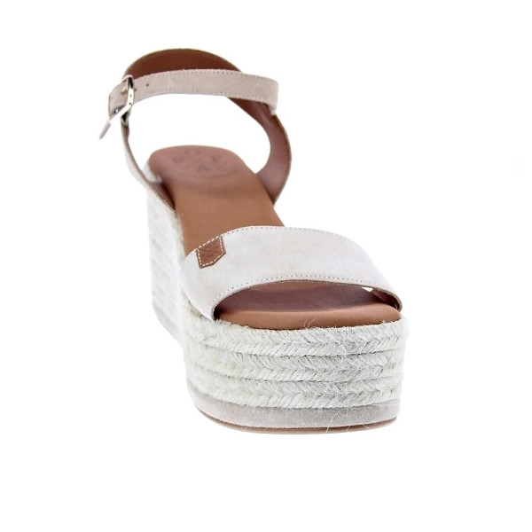 Sandalias Popa zapatos Mujer modelo Tofari Serraje Beige Hebilla