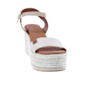 Sandalias Popa zapatos Mujer modelo Tofari Serraje Beige Hebilla