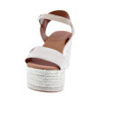 Sandalias Popa zapatos Mujer modelo Tofari Serraje Beige Hebilla
