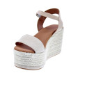 Sandalias Popa zapatos Mujer modelo Tofari Serraje Beige Hebilla