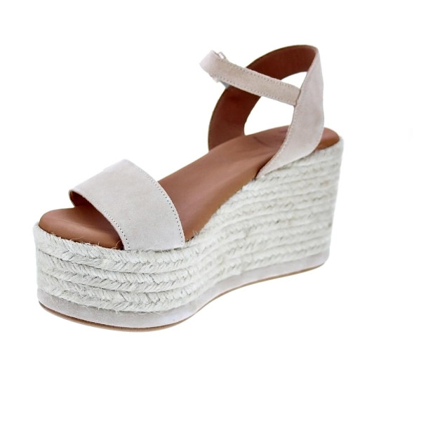 Sandalias Popa zapatos Mujer modelo Tofari Serraje Beige Hebilla