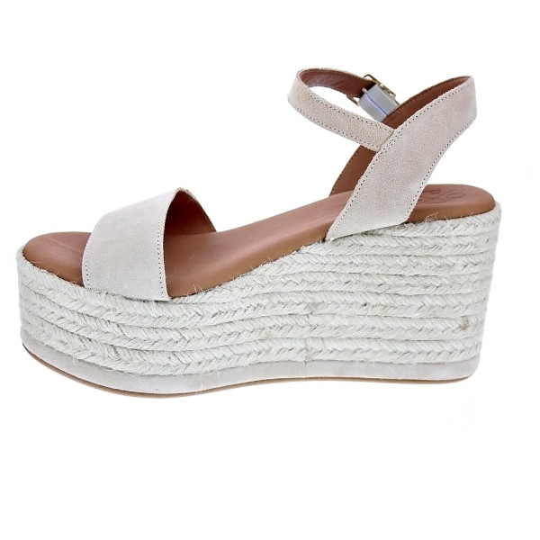 Sandalias Popa zapatos Mujer modelo Tofari Serraje Beige Hebilla