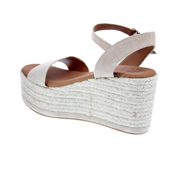 Sandalias Popa zapatos Mujer modelo Tofari Serraje Beige Hebilla