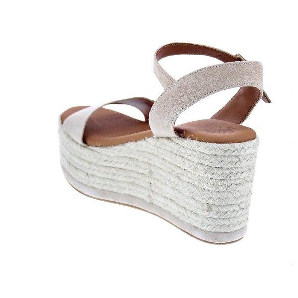 Sandalias Popa zapatos Mujer modelo Tofari Serraje Beige Hebilla