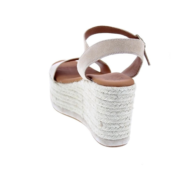 Sandalias Popa zapatos Mujer modelo Tofari Serraje Beige Hebilla
