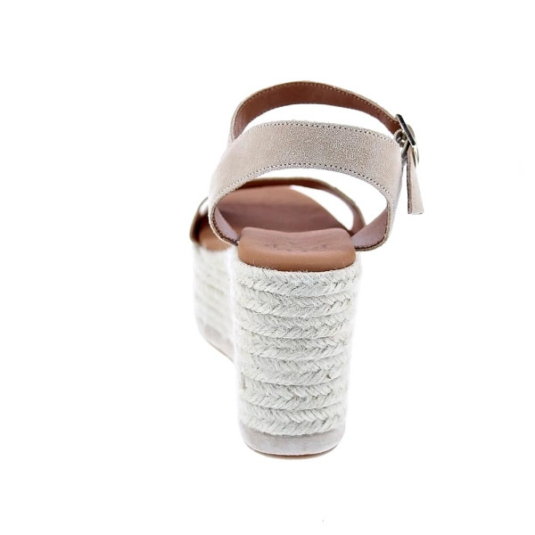 Sandalias Popa zapatos Mujer modelo Tofari Serraje Beige Hebilla