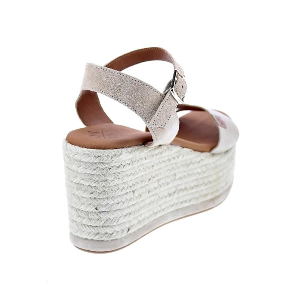 Sandalias Popa zapatos Mujer modelo Tofari Serraje Beige Hebilla