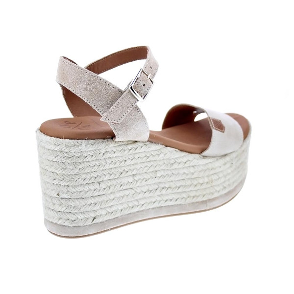 Sandalias Popa zapatos Mujer modelo Tofari Serraje Beige Hebilla