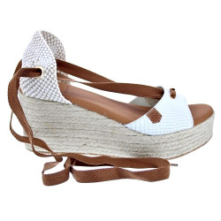 Sandalias Popa zapatos Mujer modelo Valdes Snake Blanco cordones