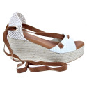 Sandalias Popa zapatos Mujer modelo Valdes Snake Blanco cordones