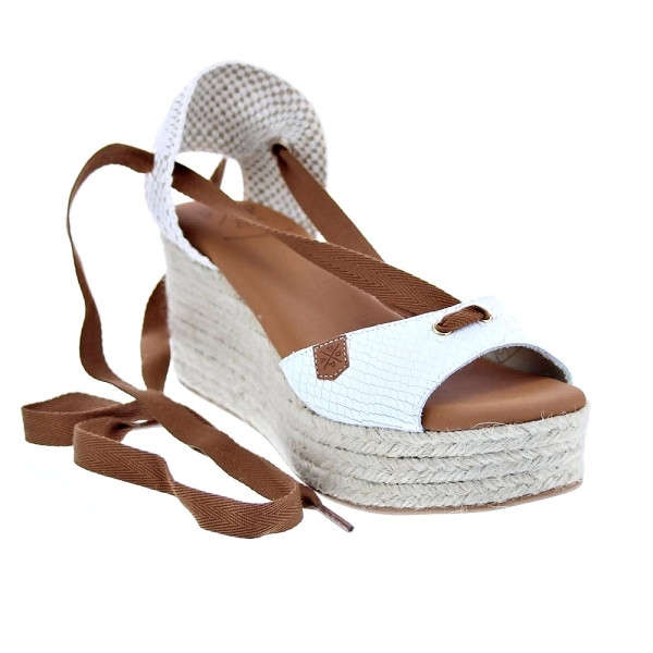 Sandalias Popa zapatos Mujer modelo Valdes Snake Blanco cordones