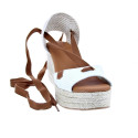 Sandalias Popa zapatos Mujer modelo Valdes Snake Blanco cordones