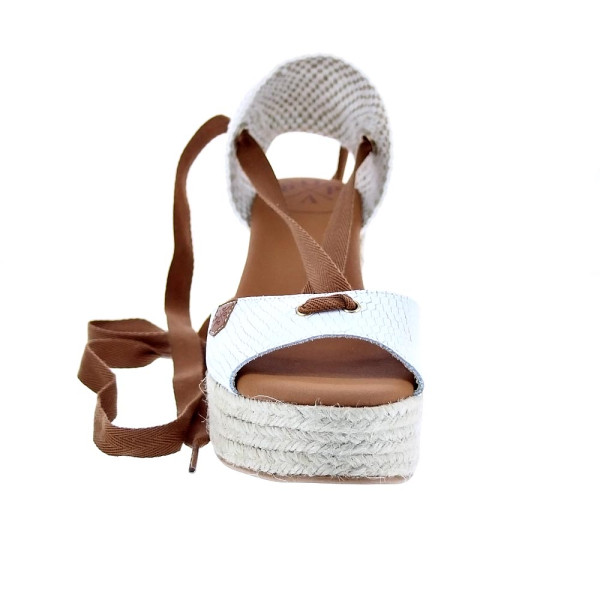 Sandalias Popa zapatos Mujer modelo Valdes Snake Blanco cordones