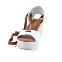 Sandalias Popa zapatos Mujer modelo Valdes Snake Blanco cordones