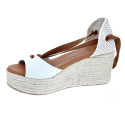 Sandalias Popa zapatos Mujer modelo Valdes Snake Blanco cordones