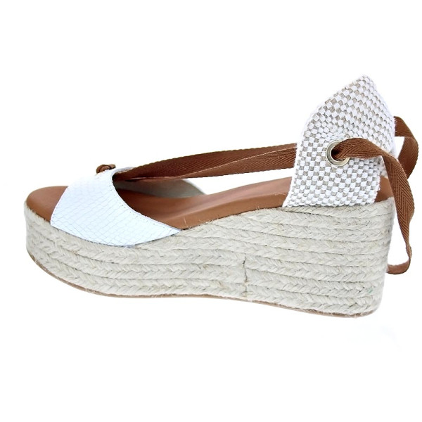 Sandalias Popa zapatos Mujer modelo Valdes Snake Blanco cordones