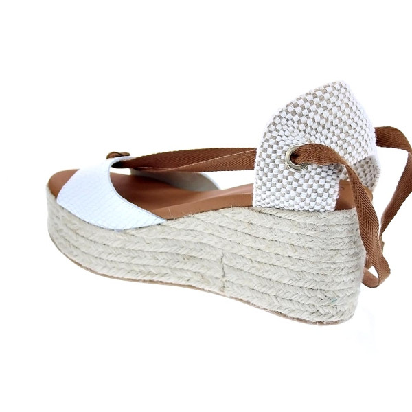 Sandalias Popa zapatos Mujer modelo Valdes Snake Blanco cordones