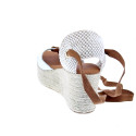 Sandalias Popa zapatos Mujer modelo Valdes Snake Blanco cordones