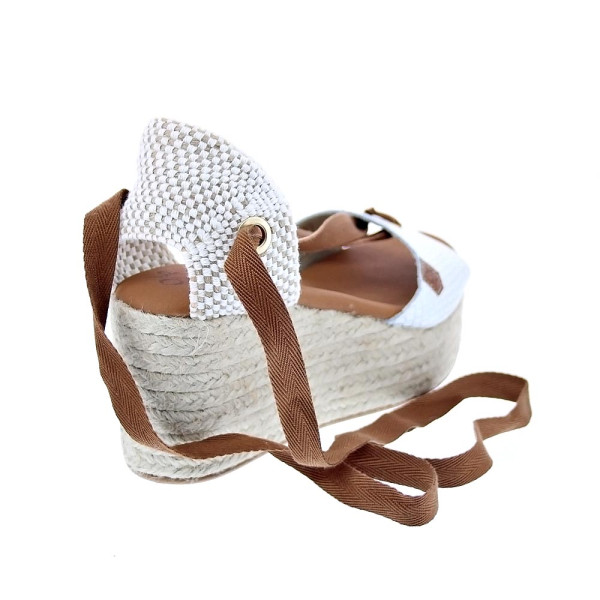 Sandalias Popa zapatos Mujer modelo Valdes Snake Blanco cordones