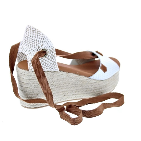 Sandalias Popa zapatos Mujer modelo Valdes Snake Blanco cordones