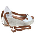 Sandalias Popa zapatos Mujer modelo Valdes Snake Blanco cordones