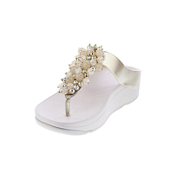 Sandalias FitFlop zapatos Mujer modelo Fino Bauble Beige 