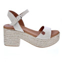 Sandalias Popa zapatos Mujer modelo Arale Serraje Beige 