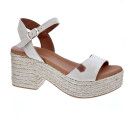 Sandalias Popa zapatos Mujer modelo Arale Serraje Beige 