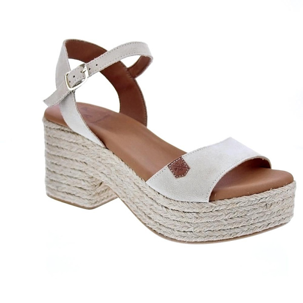 Sandalias Popa zapatos Mujer modelo Arale Serraje Beige 