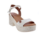 Sandalias Popa zapatos Mujer modelo Arale Serraje Beige 