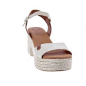 Sandalias Popa zapatos Mujer modelo Arale Serraje Beige 