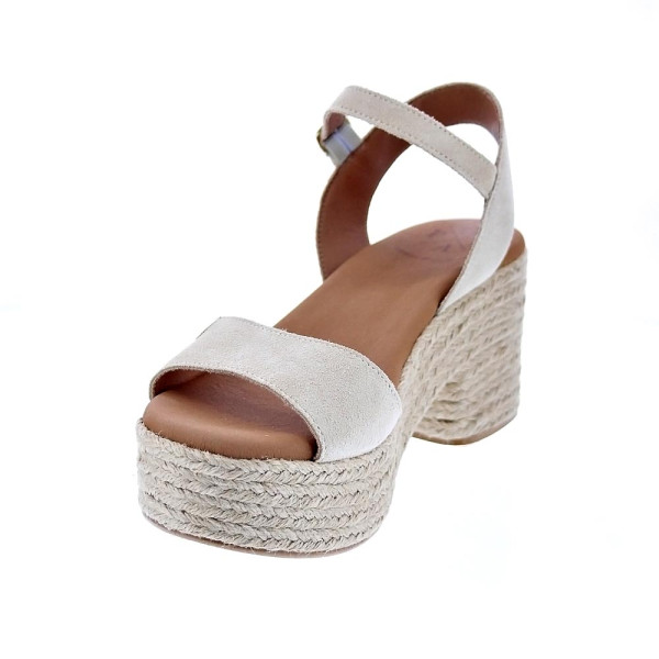 Sandalias Popa zapatos Mujer modelo Arale Serraje Beige 