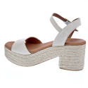 Sandalias Popa zapatos Mujer modelo Arale Serraje Beige 