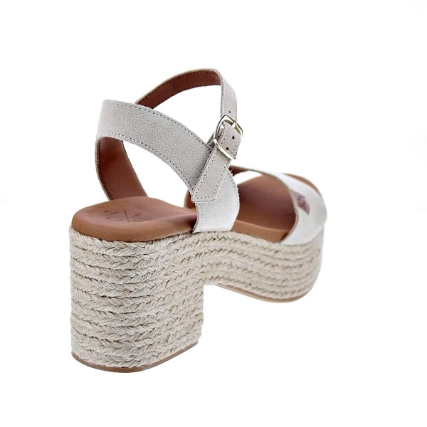 Sandalias Popa zapatos Mujer modelo Arale Serraje Beige 