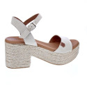 Sandalias Popa zapatos Mujer modelo Arale Serraje Beige 