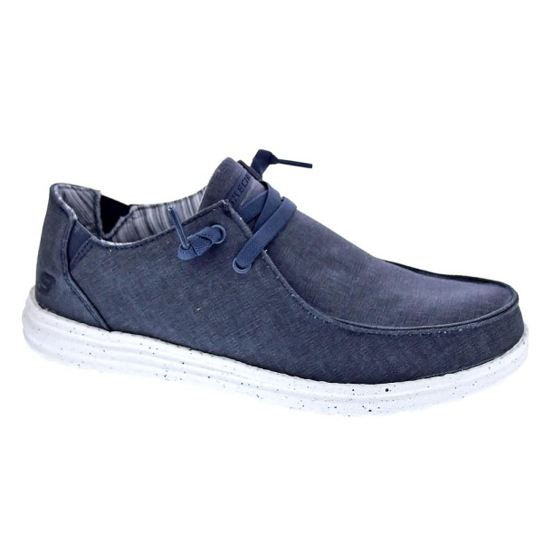 Mocasines Skechers zapatos Hombre modelo Melson Chad Azul Elástico