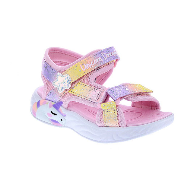 Sandalias Skechers zapatos Niña modelo Unicorn Dreams Rosa Velcro