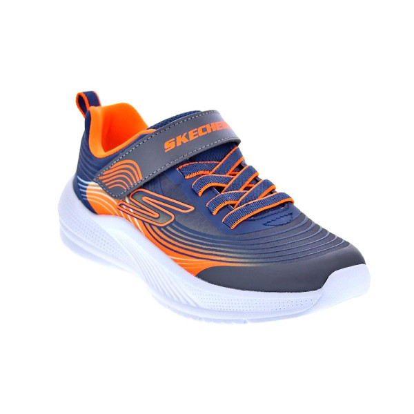 Zapatillas Skechers zapatos Niño modelo Microspec Azul Velcro