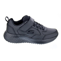 Zapatillas Skechers zapatos Niño modelo Colegial Bounder Negro Velcro