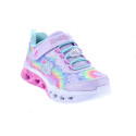 Zapatillas Skechers zapatos Niña modelo Flutter Heart Violeta Velcro