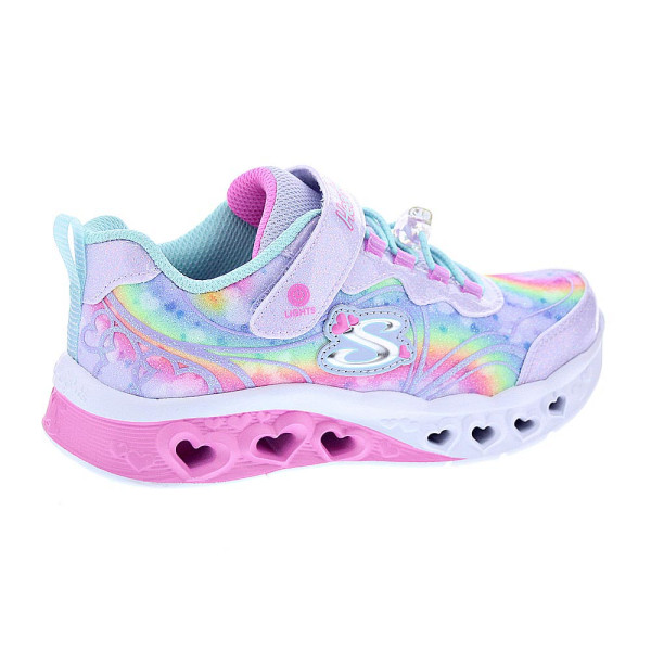 Zapatillas Skechers zapatos Niña modelo Flutter Heart Violeta Velcro