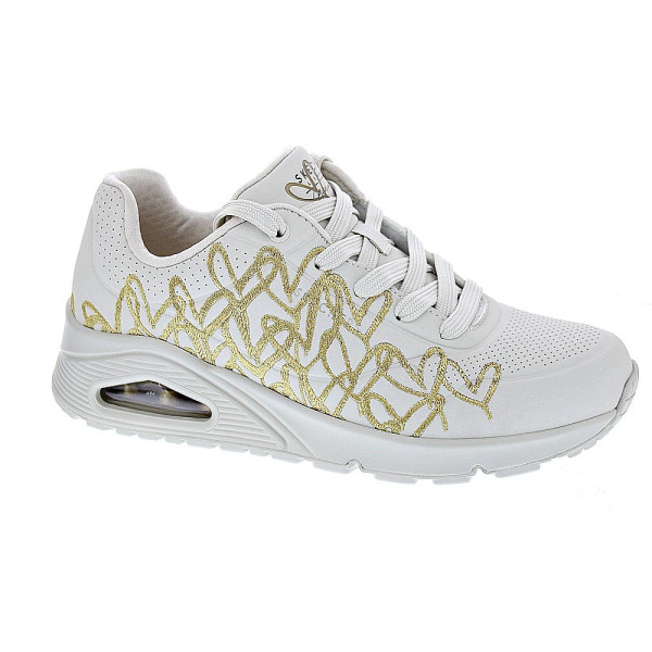 Zapatillas Skechers zapatos Mujer modelo Golden Heart Beige Cordón